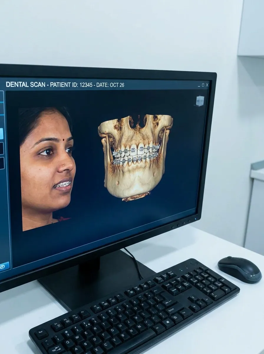 Digital 3D dental scan and treatment choice rendering